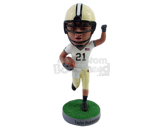 Custom Bobblehead Football player champ running with his ball on the side - Sports & Hobbies Football Personalized Bobblehead & Action Figure Custom Bobblehead Football player champ running with his ball on the side - Sports & Hobbies Football Personalized Bobblehead & Action Figure